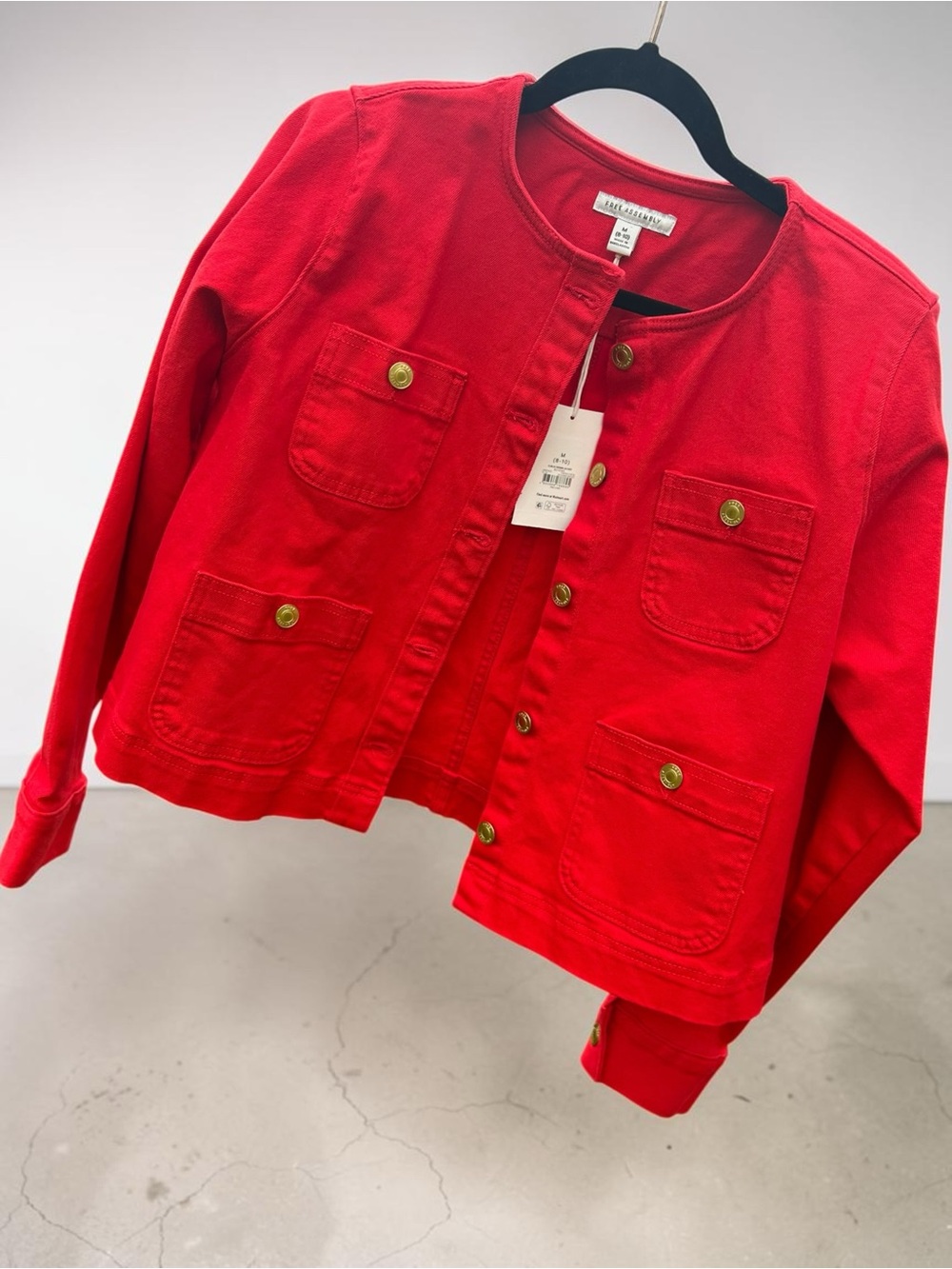 Free Assembly Red Jean Jacket